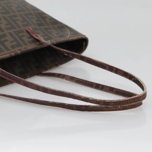 FENDI Zucca Canvas Tote Bag Brown Black gold - Picture 7 of 15